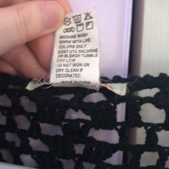 Black Fringe Short Sleeve Cardigan - Picture 7 of 7